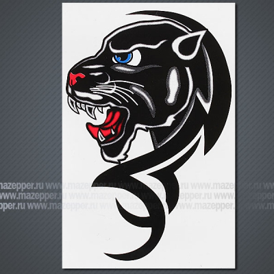 Наклейка "Пантера" иероглиф (150х100 мм.) левая Mazepper