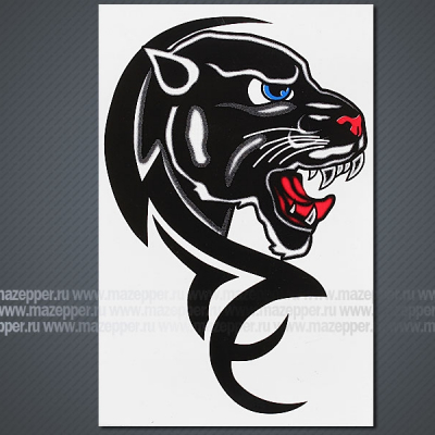 Наклейка "Пантера" иероглиф (150х100 мм.) правая Mazepper