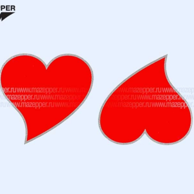 Наклейка "Сердце" 95х45 мм. (2 шт.) Mazepper