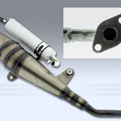 Глушитель "Honling" (дв. 152QMI, 157QMJ, 4T, 125/150 см3) с трубой глушителя, резонатором Mazepper