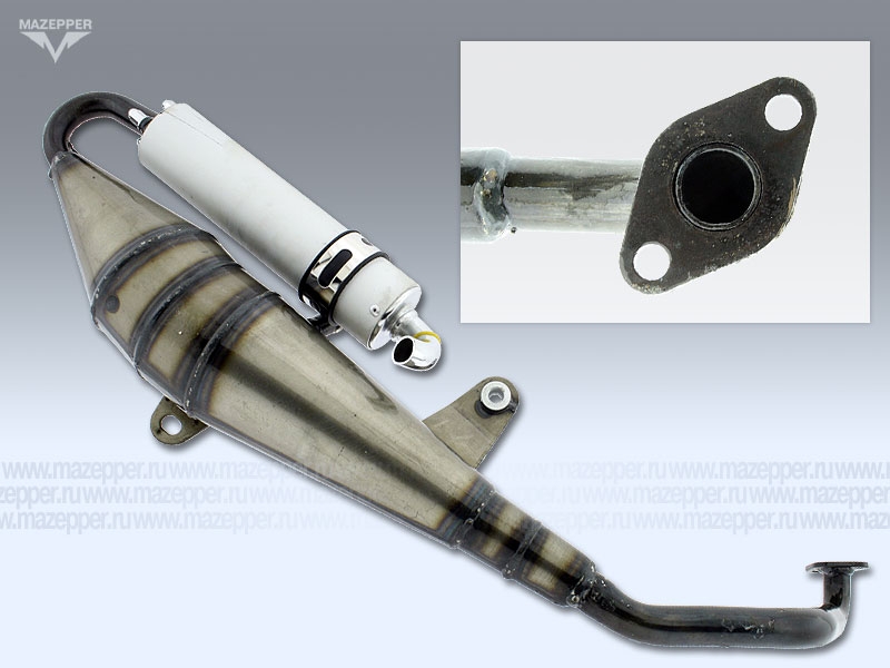Глушитель "Honling" (дв. 152QMI, 157QMJ, 4T, 125/150 см3) с трубой глушителя, резонатором Mazepper