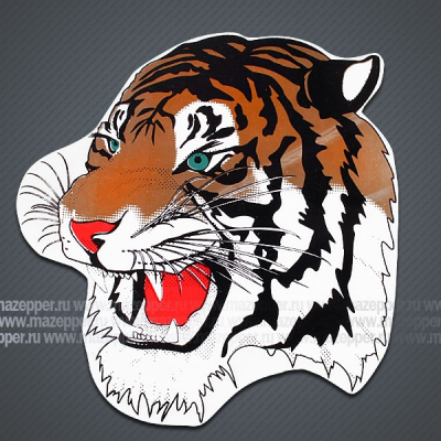 Наклейка "Тигр" 120х110 мм. (золотистая) левая Mazepper
