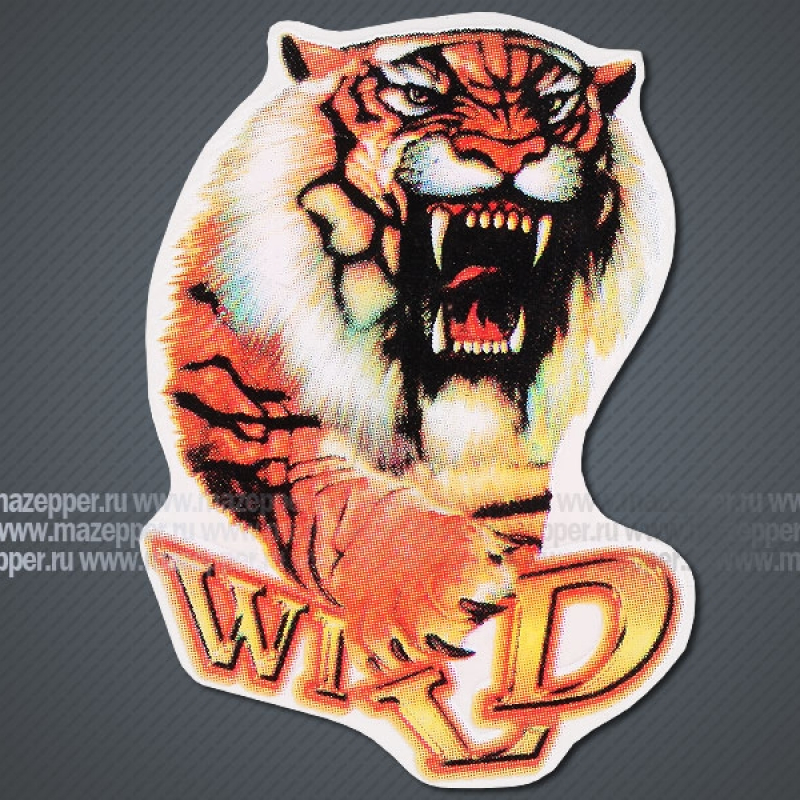 Наклейка "Тигр" Wild  80х55 мм. Mazepper