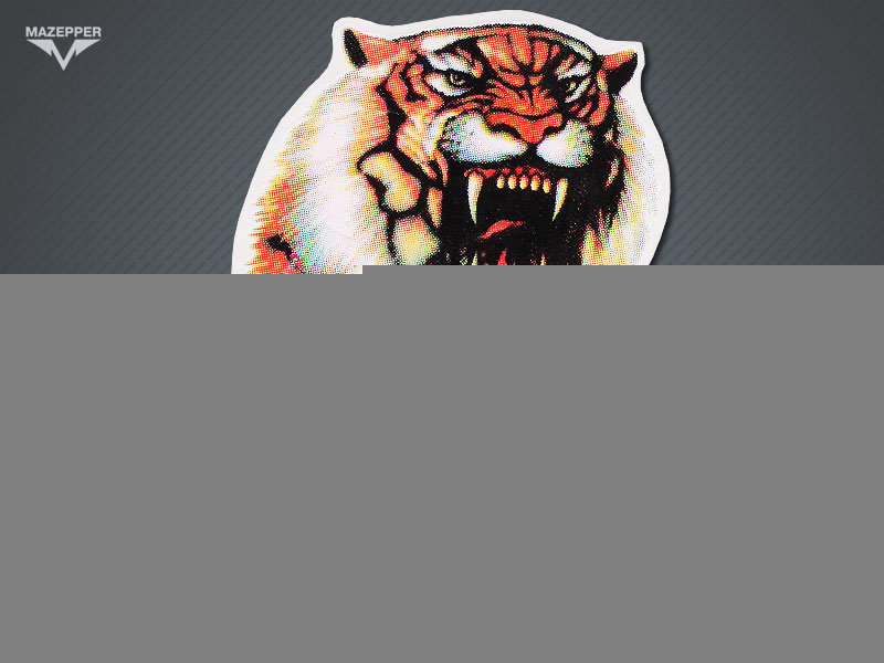 Наклейка "Тигр" Wild  80х55 мм. Mazepper