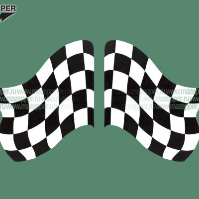 Наклейка "Флаг сигнальный" 110х95 мм. (черно-белый) правая Mazepper