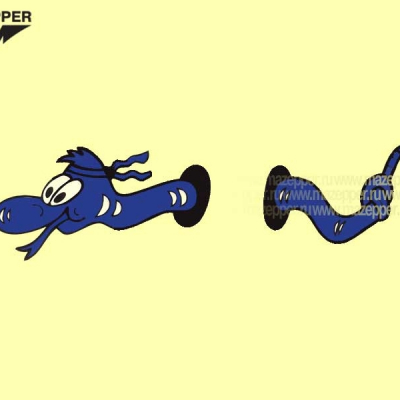 Наклейка "Червяк" 190х60 мм. (синий) Mazepper