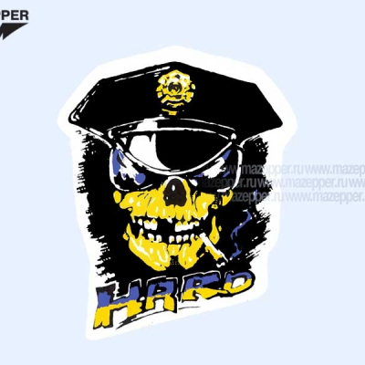 Наклейка "Череп Hard" 90х80 мм. Mazepper