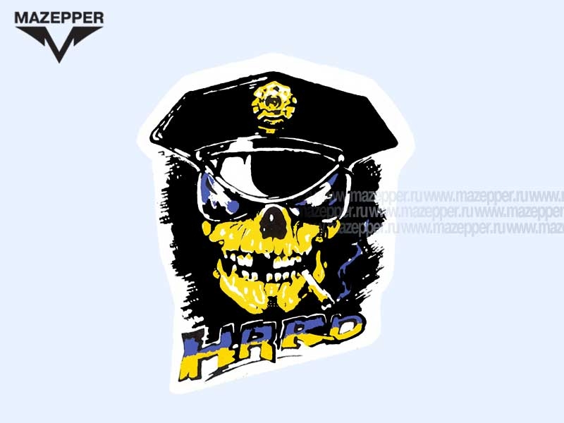 Наклейка "Череп Hard" 90х80 мм. Mazepper